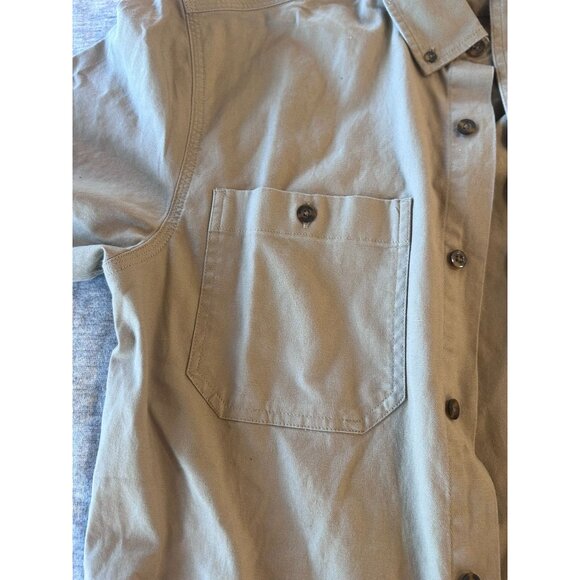 Carhartt Rugged Flex Relaxed Fit Button Down Shirt Men's Size M Short-Sleeve Bei - Picture 4 of 10